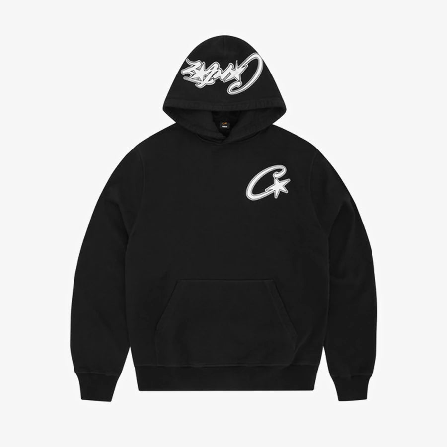 Corteiz C-Star Appliqué Hoodie- Black