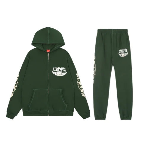 Corteiz Gasolina Double Zip - Green Tracksuit