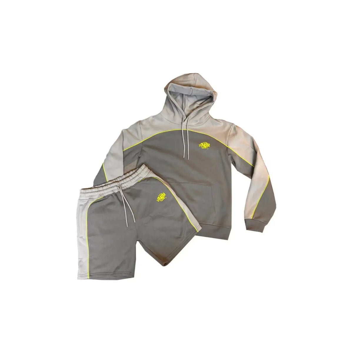 Syna World Pipe Hood and Short Set - Grey/Yellow