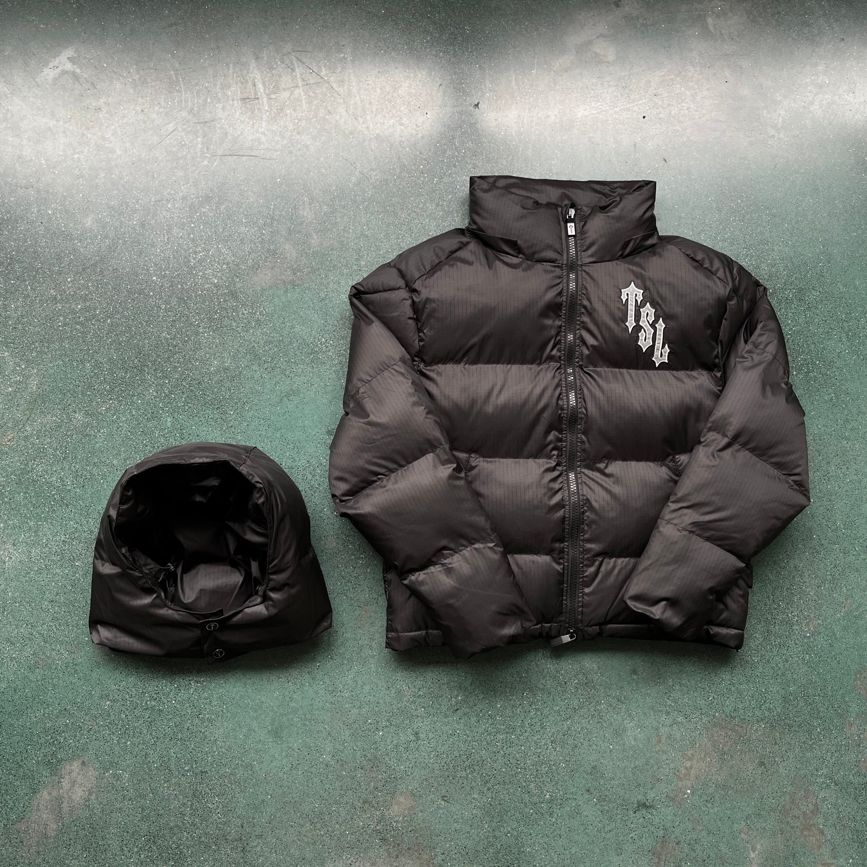 Trapstar Shooters Black/Reflective Hooded Puffer