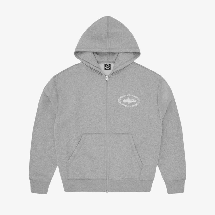 Corteiz Superior Royale Zip Hoodie- Grey