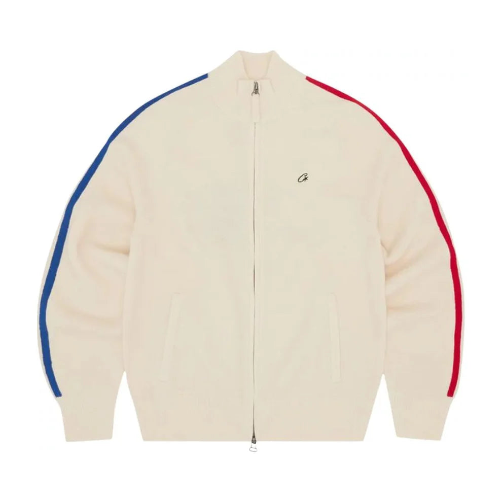 Corteiz Knit Zip Up Fleece- Cream