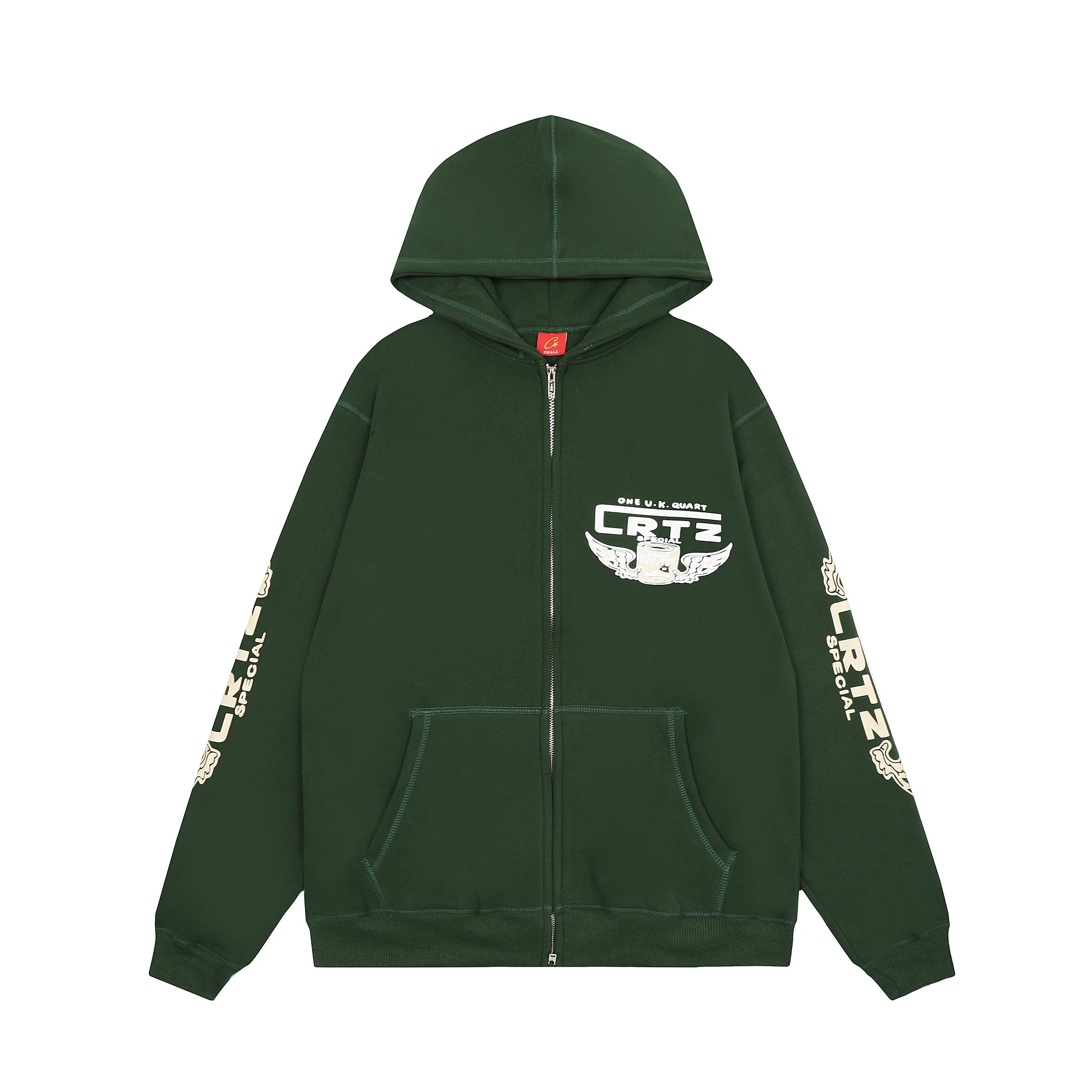 Corteiz Gasolina Double Zip Hoodie - Green