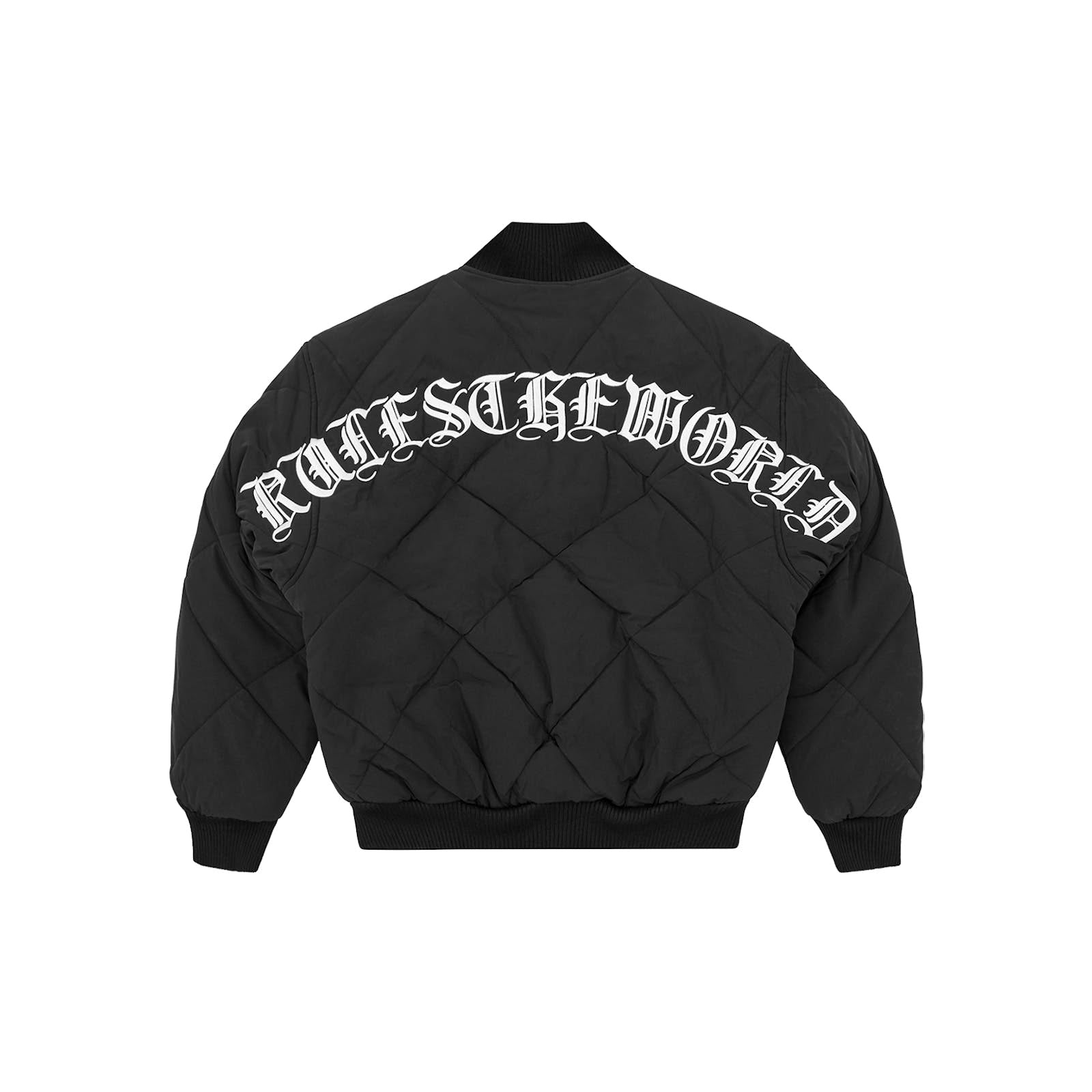 Corteiz Olde English Quilted Bomber Jacket - Black