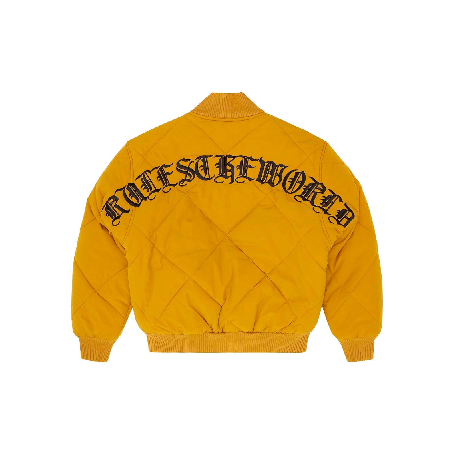 Corteiz Olde English Quilted Bomber Jacket - Yellow