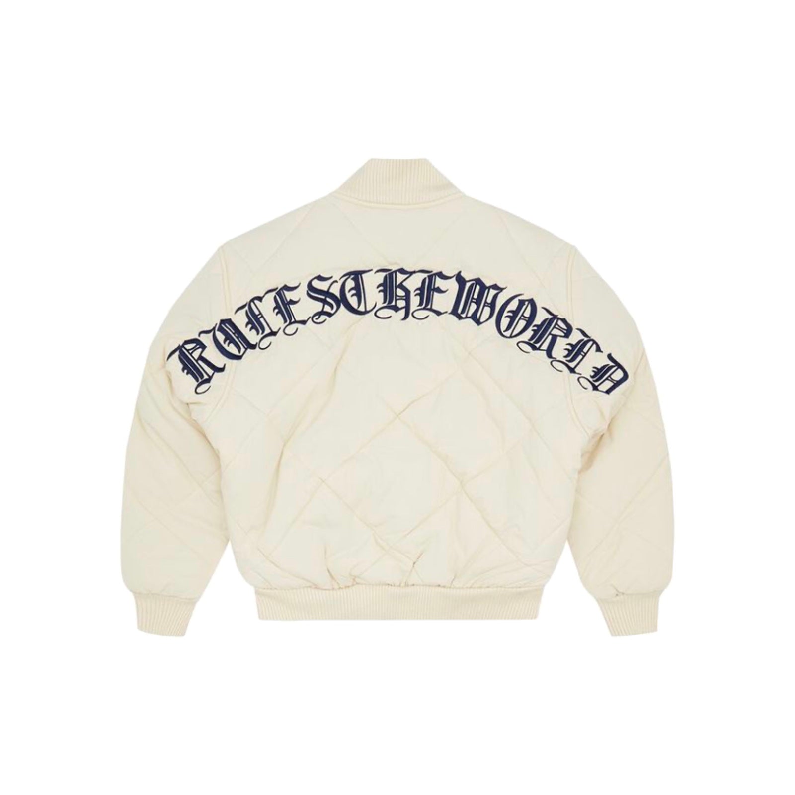 Corteiz Olde English Quilted Bomber Jacket - Cream