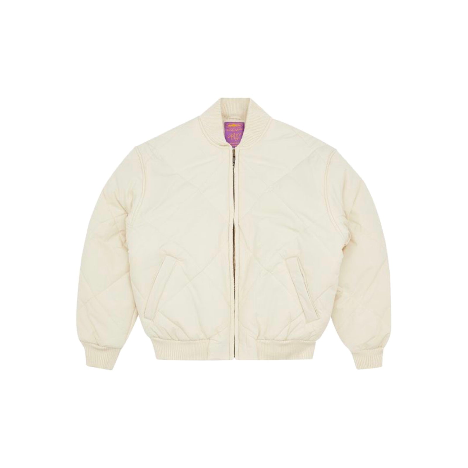 Corteiz Olde English Quilted Bomber Jacket - Cream